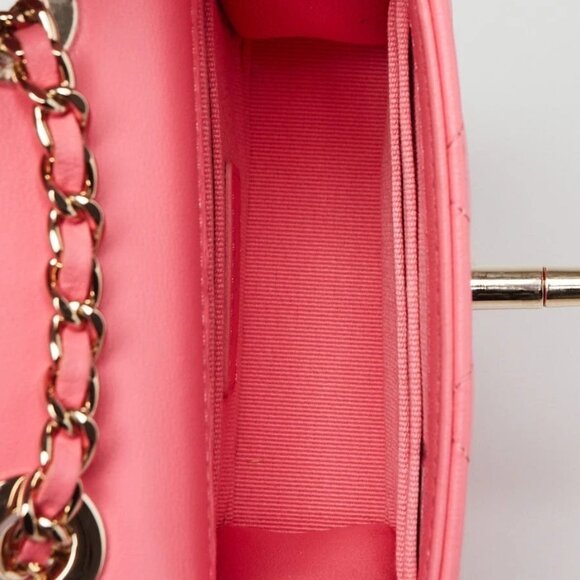 Chanel Coral Quilted Lambskin Leather Mini Trendy CC Clutch with Chain Bag - Picture 8 of 11